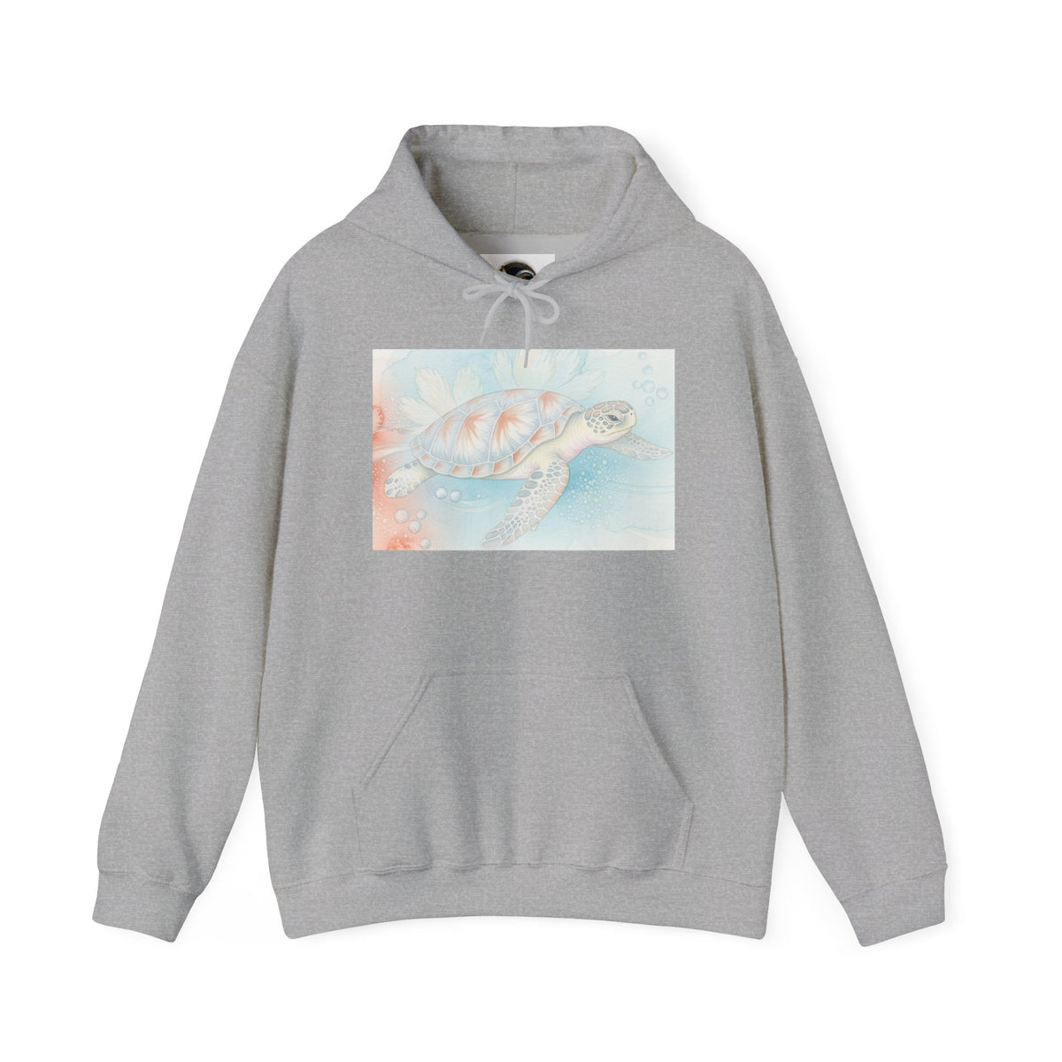 Sea Turtle Watercolor Hoodie — Pastel Ocean Turtle Pullover