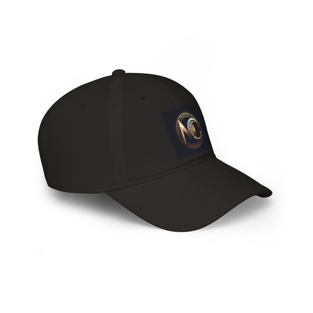 Low-profile baseball cap with gold and pearl emblem—bold minimalist hat