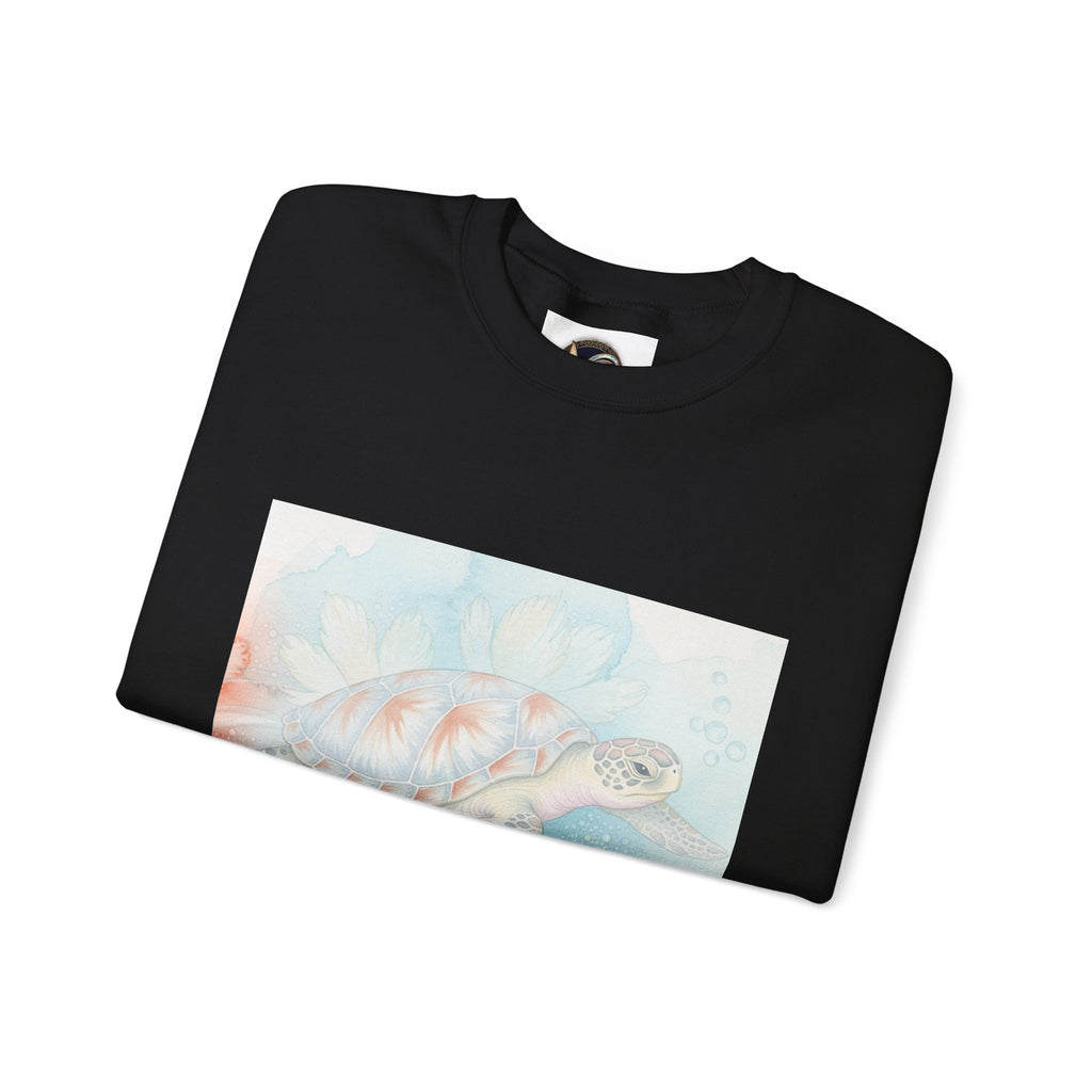 Sea Turtle Art Crewneck Sweatshirt — Watercolor Ocean Turtle Graphic