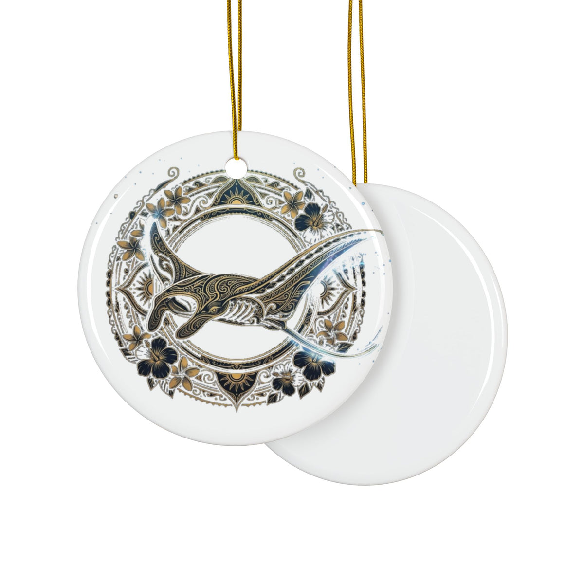 Ceramic Bird Ornament — Double-Sided Decorative Holiday Tree Decoration