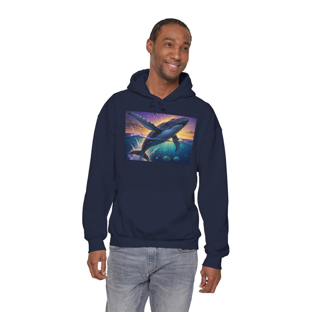 Mystic Whale Sunset Hoodie — Ocean Fantasy Graphic Pullover