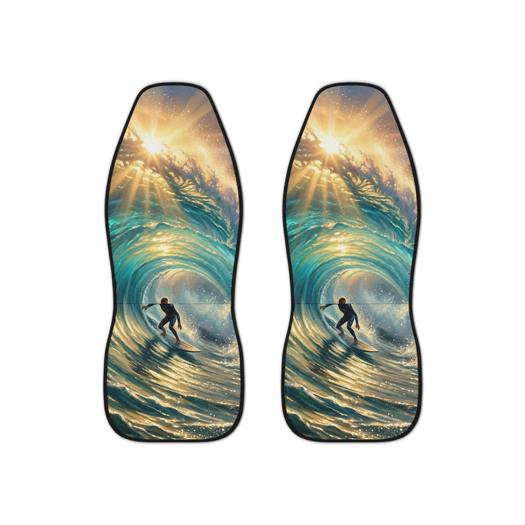 Surf Wave Car Seat Covers — Sunlit Ocean Rider Seat Protectors