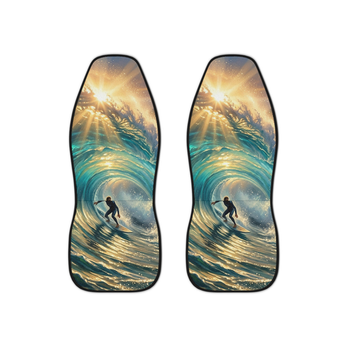 Surf Wave Car Seat Covers — Sunlit Ocean Rider Seat Protectors