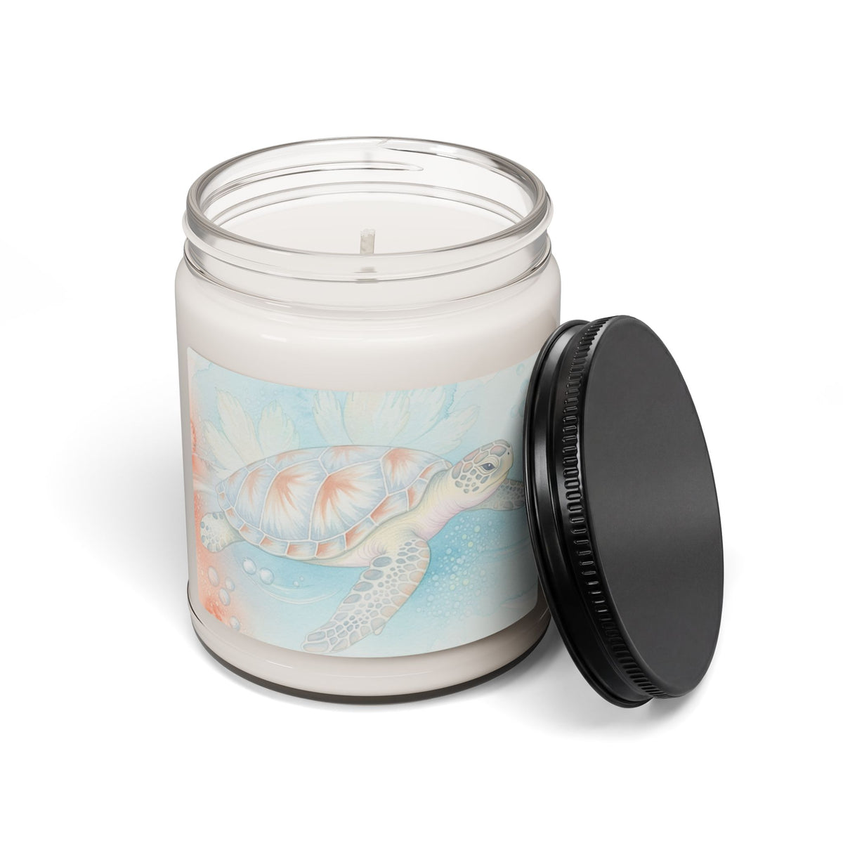 Sea Turtle Scented Soy Candle — 9oz Coastal Aromatherapy Candle (Ocean Breeze)