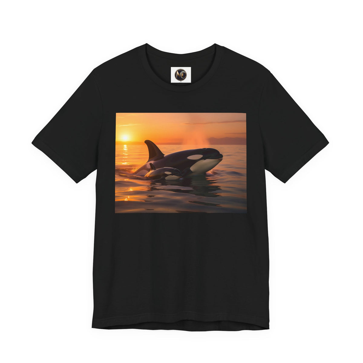 Orca Sunset T‑Shirt — Killer Whale Beach Shirt