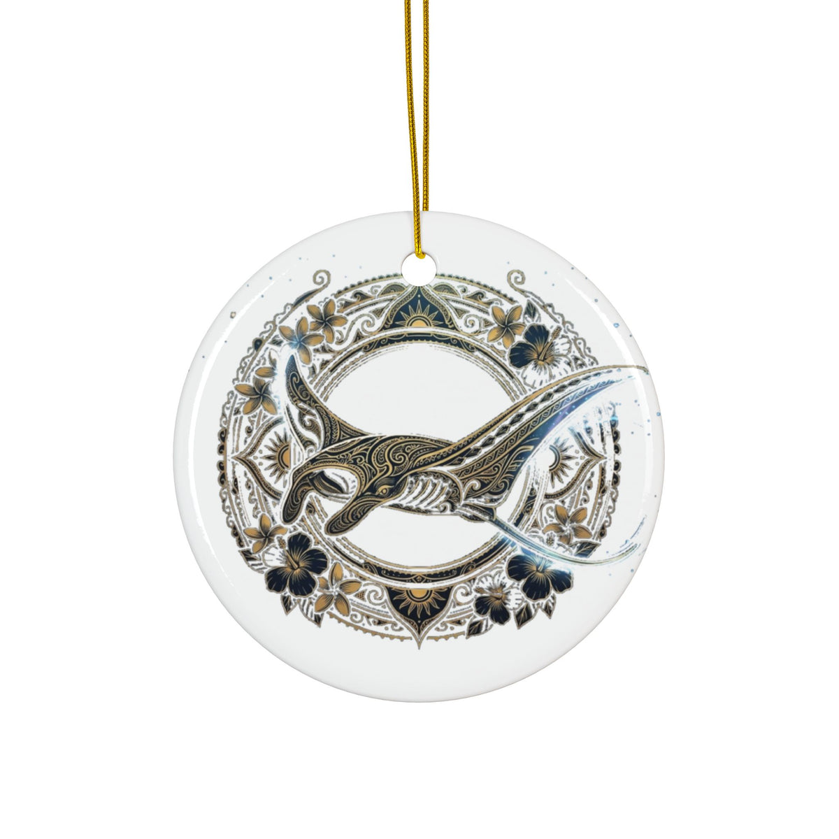 Ceramic Bird Ornament — Double-Sided Decorative Holiday Tree Decoration