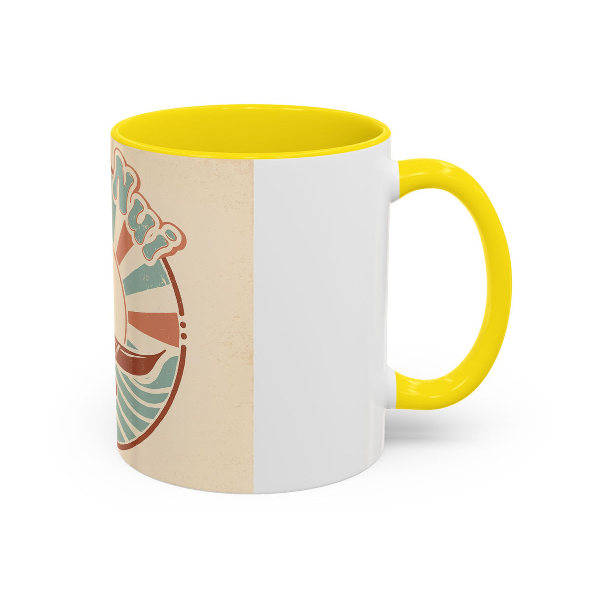 Aloha Nui Coffee Mug — Retro Hawaiian Canoe Sunset Accent Mug (11/15oz)