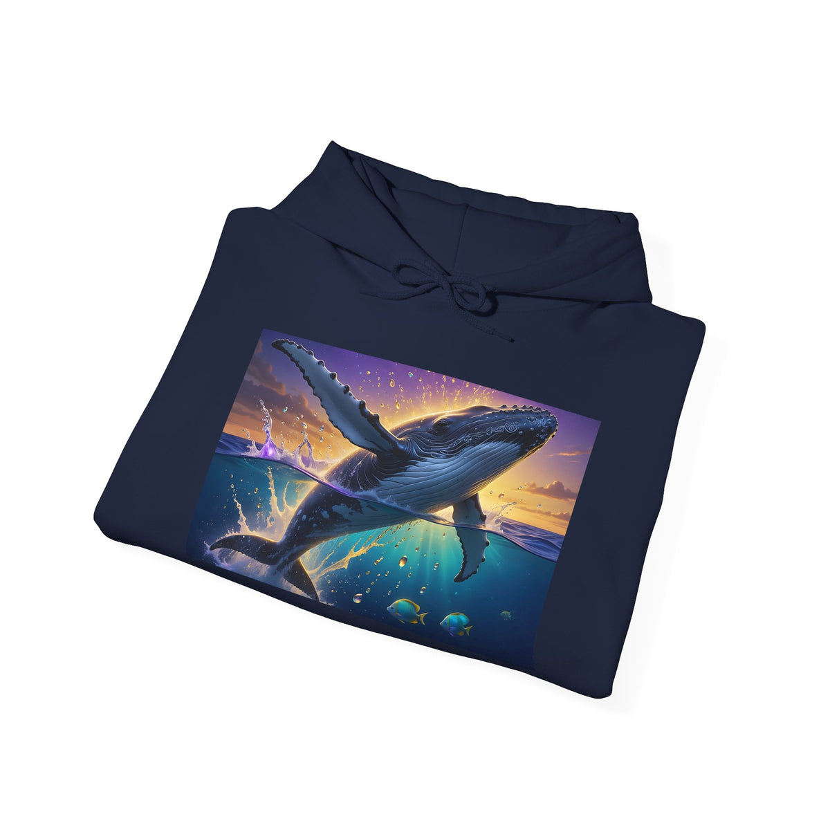 Mystic Whale Sunset Hoodie — Ocean Fantasy Graphic Pullover