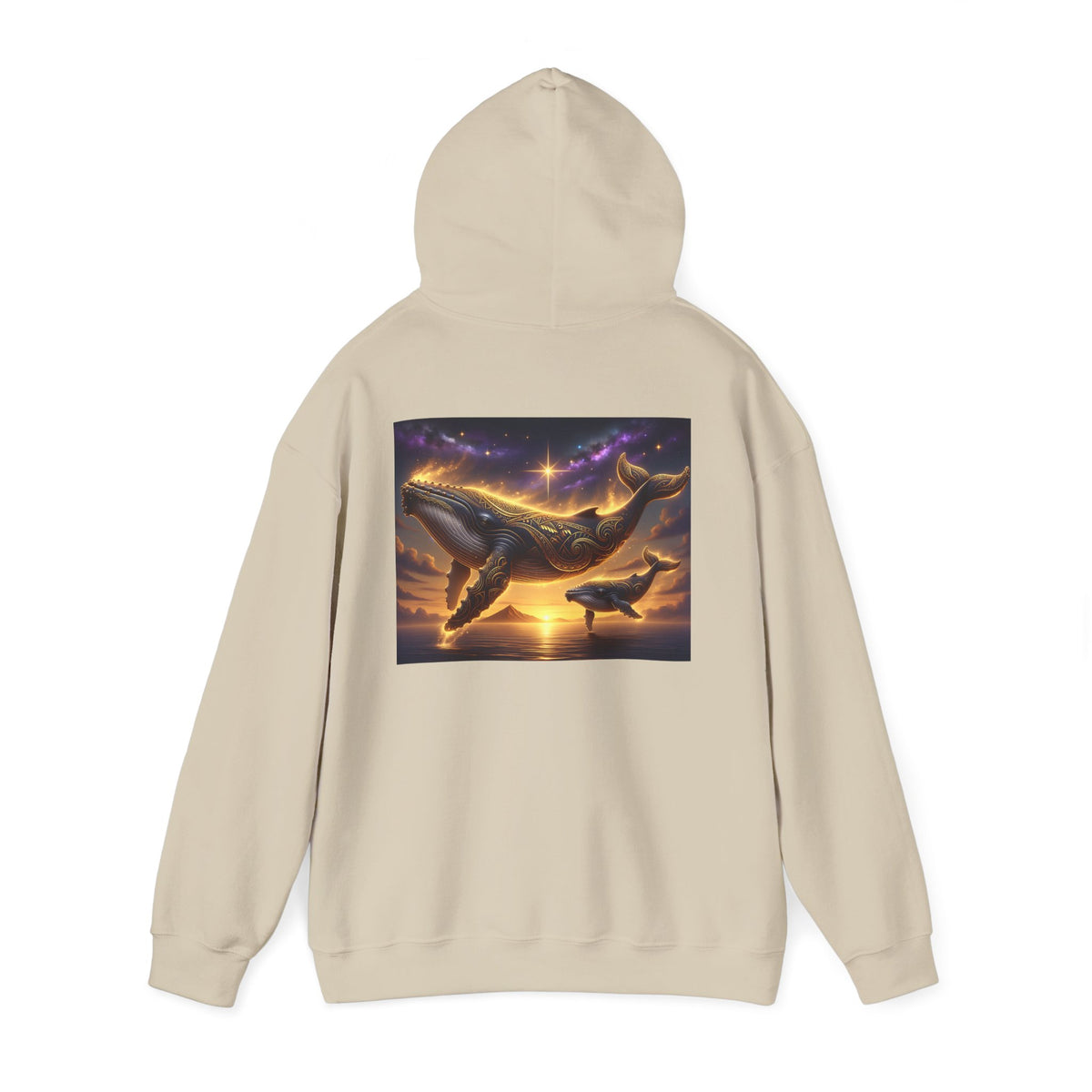 Sunset Whale Hoodie — Ocean Sunset Whale Art Pullover