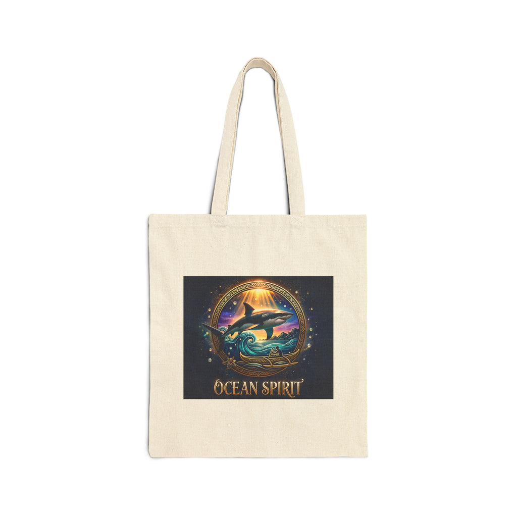Act As Spirit Canvas Tote Bag — Spiritual Ocean Sunset Art Tote