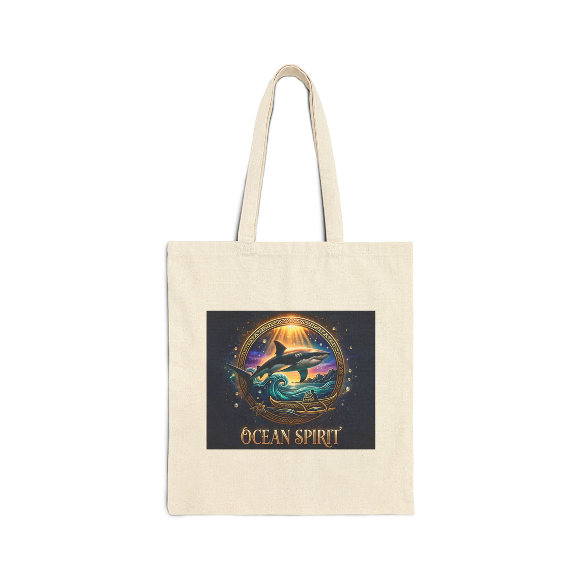 Act As Spirit Canvas Tote Bag — Spiritual Ocean Sunset Art Tote