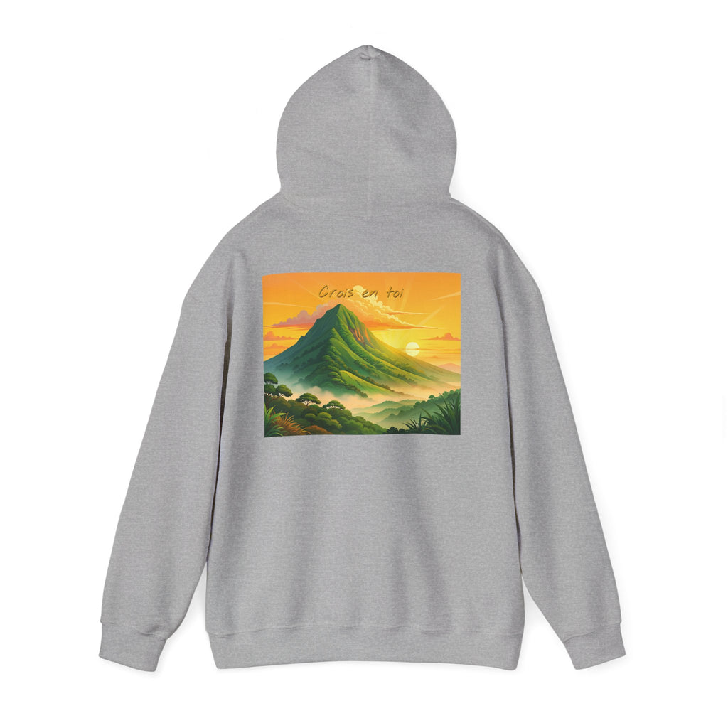Sunset Mountain Hoodie - Serene Landscape Graphic Sweatshirt