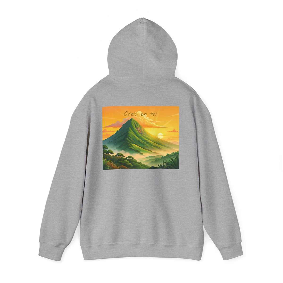 Sunset Mountain Hoodie - Serene Landscape Graphic Sweatshirt