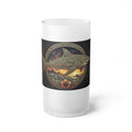 Frosted Glass Beer Mug — Nautical Celtic Whale Sunrise Design