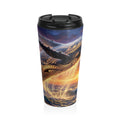 Ocean Whale Stainless Steel Travel Mug — Sunrise Fantasy Whale Art