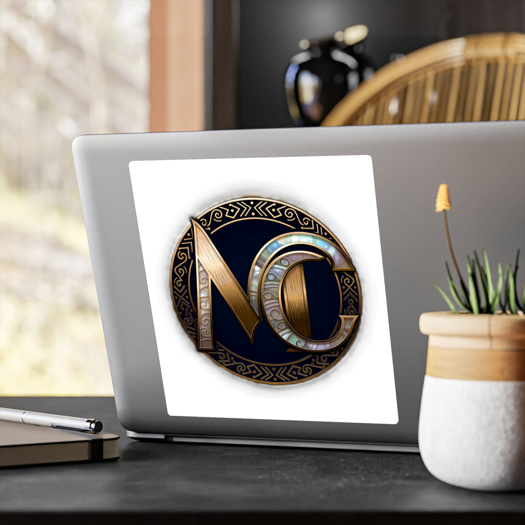 Monogram NC Gold Emblem Kiss-Cut Vinyl Sticker