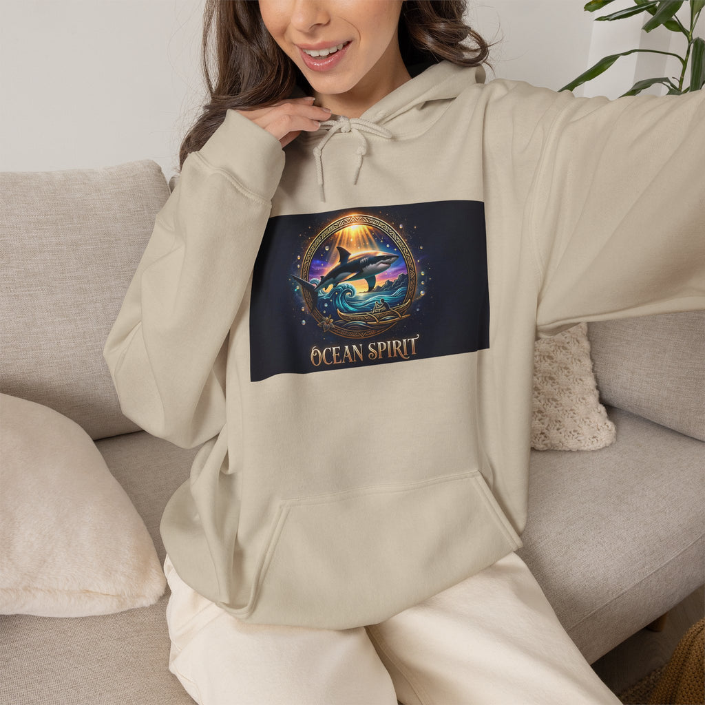 Ocean Spirit Hoodie — Mystical Sea Turtle Graphic Pullover
