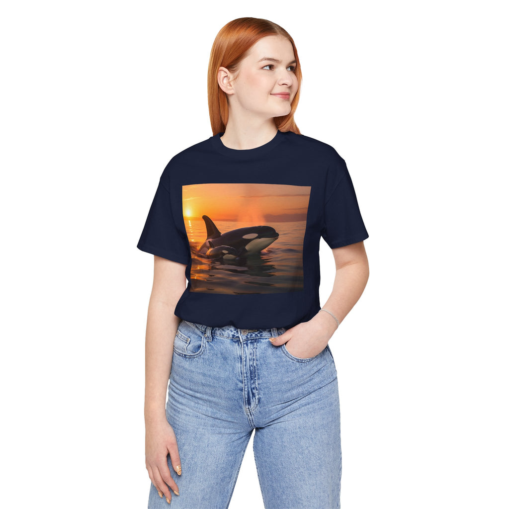 Orca Sunset T‑Shirt — Killer Whale Beach Shirt