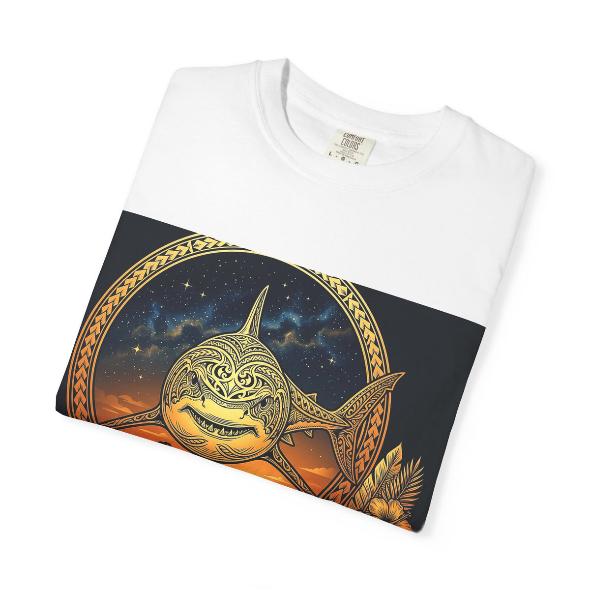 Shark Sunset Graphic T-Shirt — Vintage Nautical Ocean Tee
