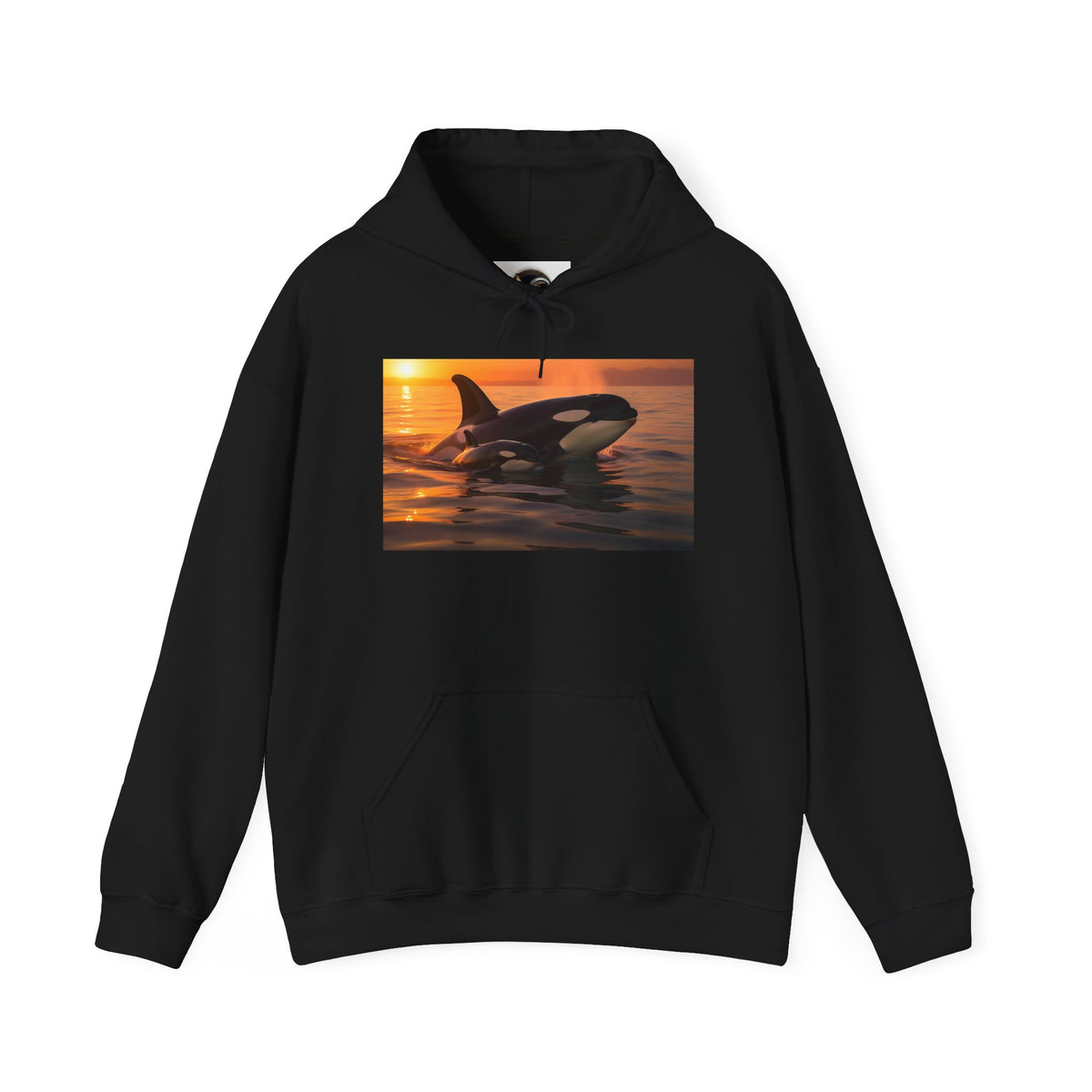 Orca Sunset Hoodie - Killer Whale Sunset Pullover for Marine Life Lovers