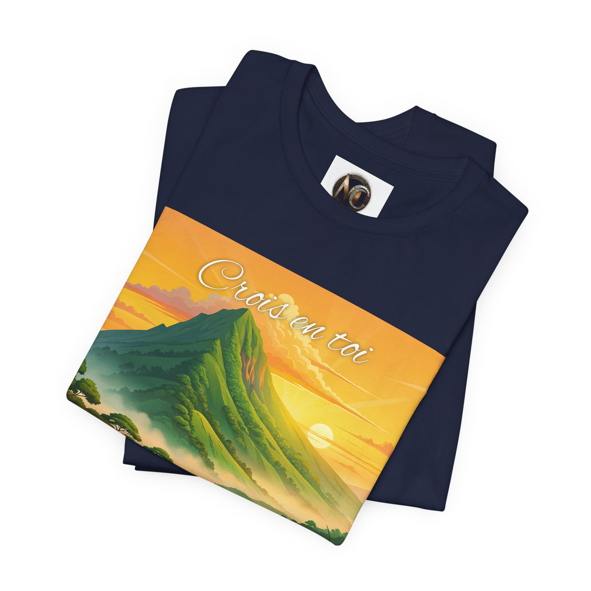 Sunrise Mountain Graphic Tee — 'Good Morning' Scenic Nature T-Shirt
