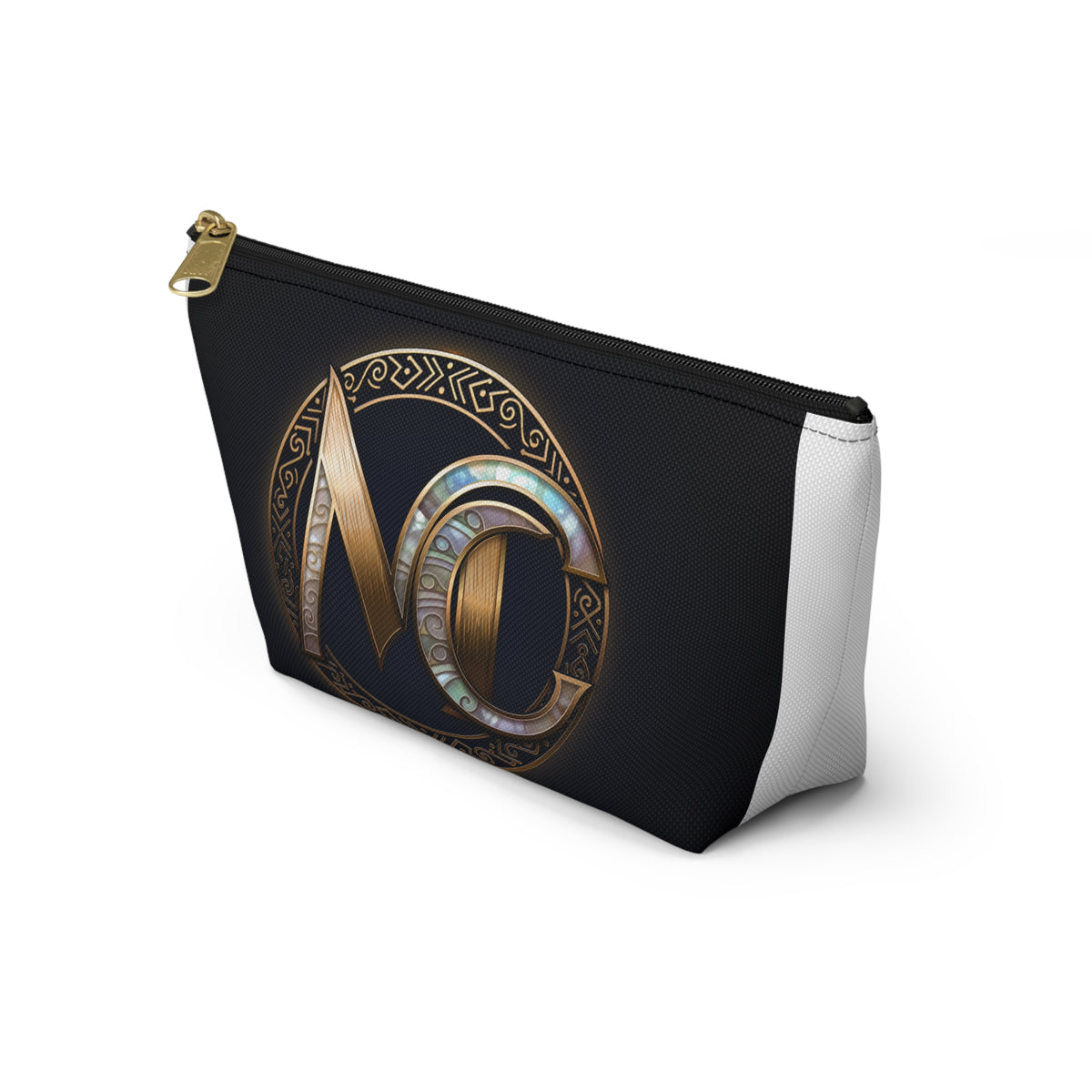 Monogram MC T-Bottom Accessory Pouch — Golden and Pearly Logo Cosmetic Bag