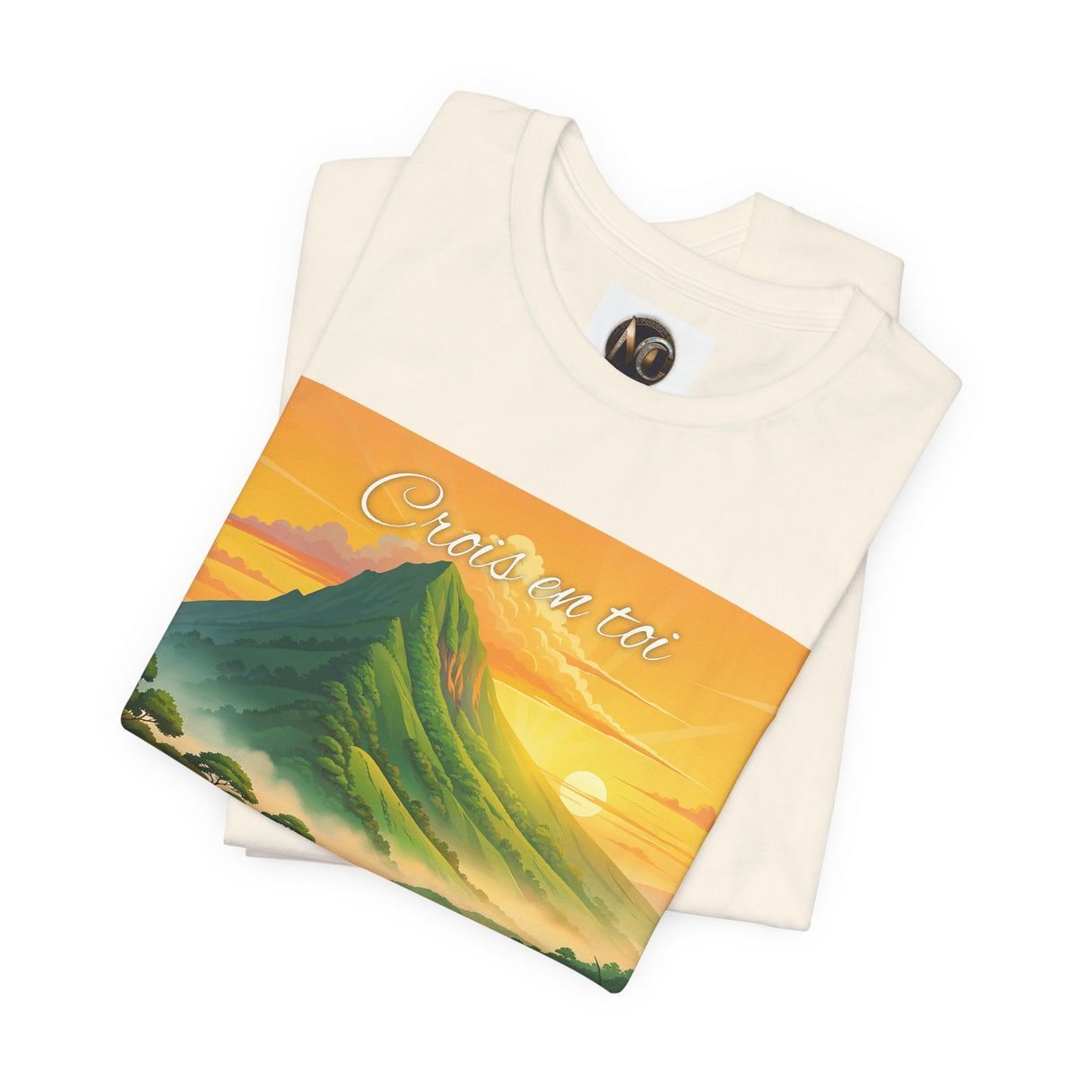 Sunrise Mountain Graphic Tee — 'Good Morning' Scenic Nature T-Shirt