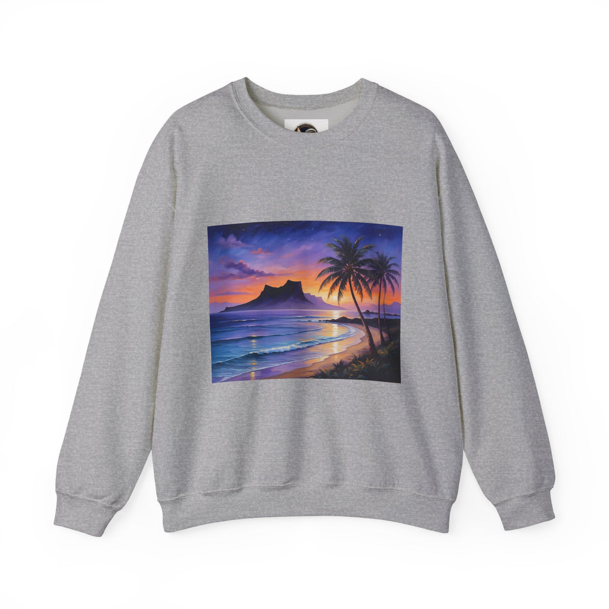 Tropical Sunset Sweatshirt — Hawaiian Beach Scene Crewneck