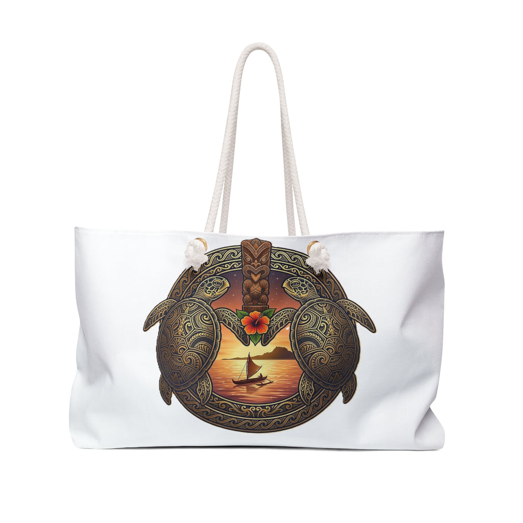 Turtle Sunset Weekender Bag — Nautical Travel Tote