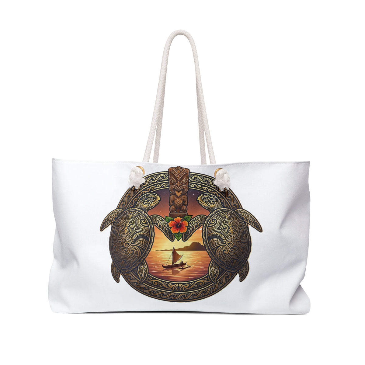 Turtle Sunset Weekender Bag — Nautical Travel Tote