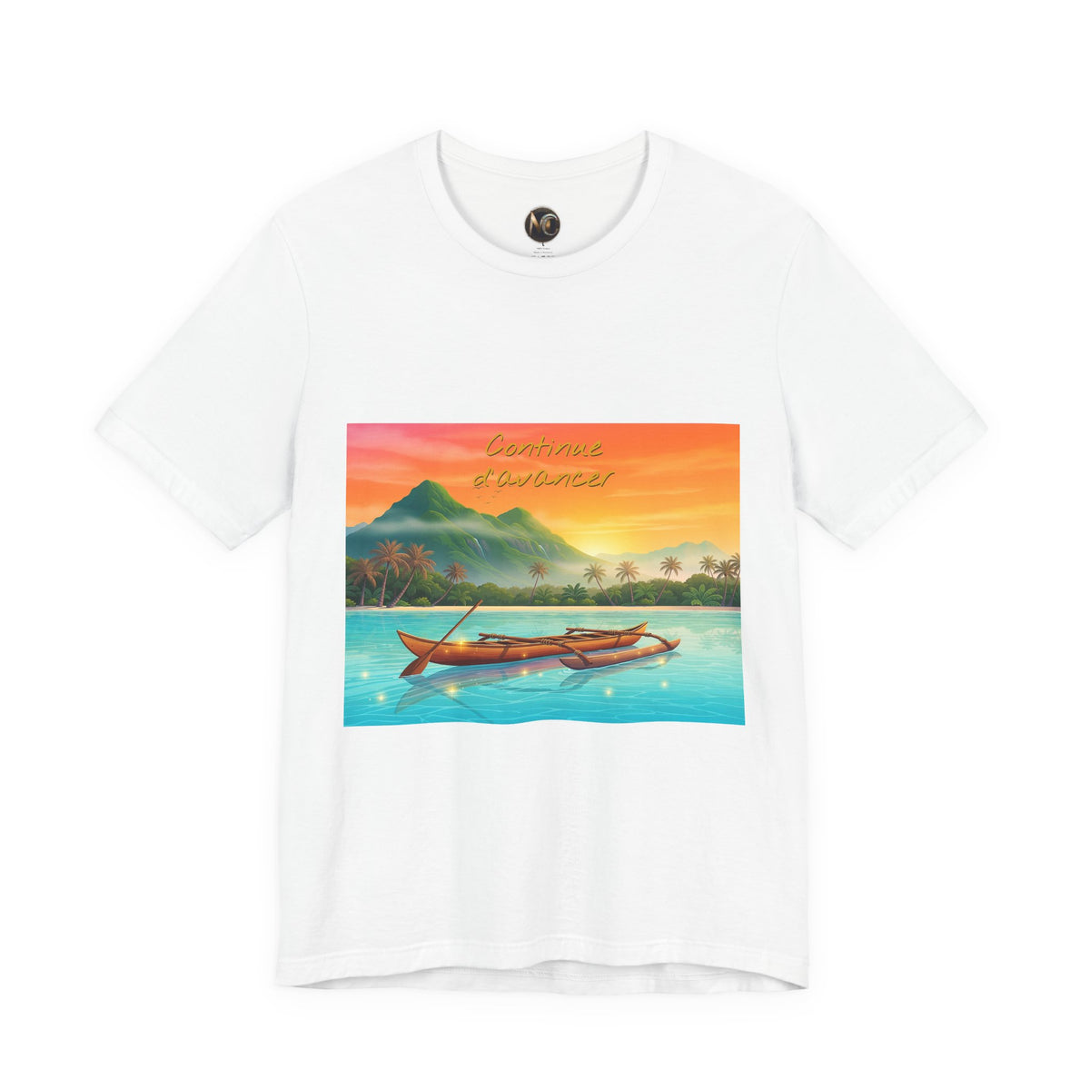 Sunset Longtail Boat Tee — Tropical Beach Graphic T-Shirt