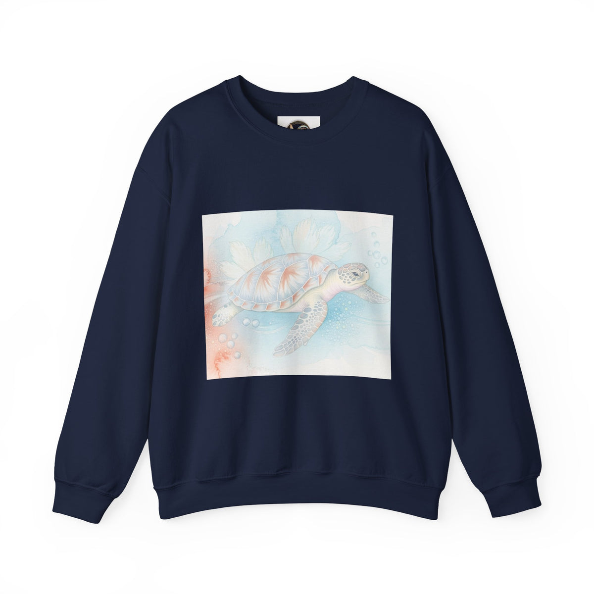Sea Turtle Art Crewneck Sweatshirt — Watercolor Ocean Turtle Graphic