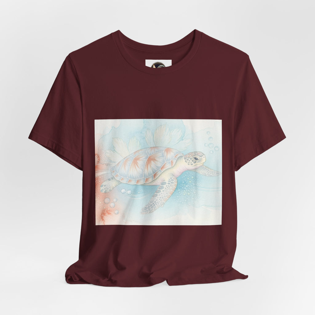Sea Turtle Watercolor T-Shirt – Pastel Ocean Beach Tee