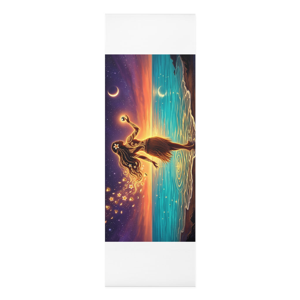 Celestial Pacific Woman Foam Yoga Mat — Sunset Ocean Meditation Mat
