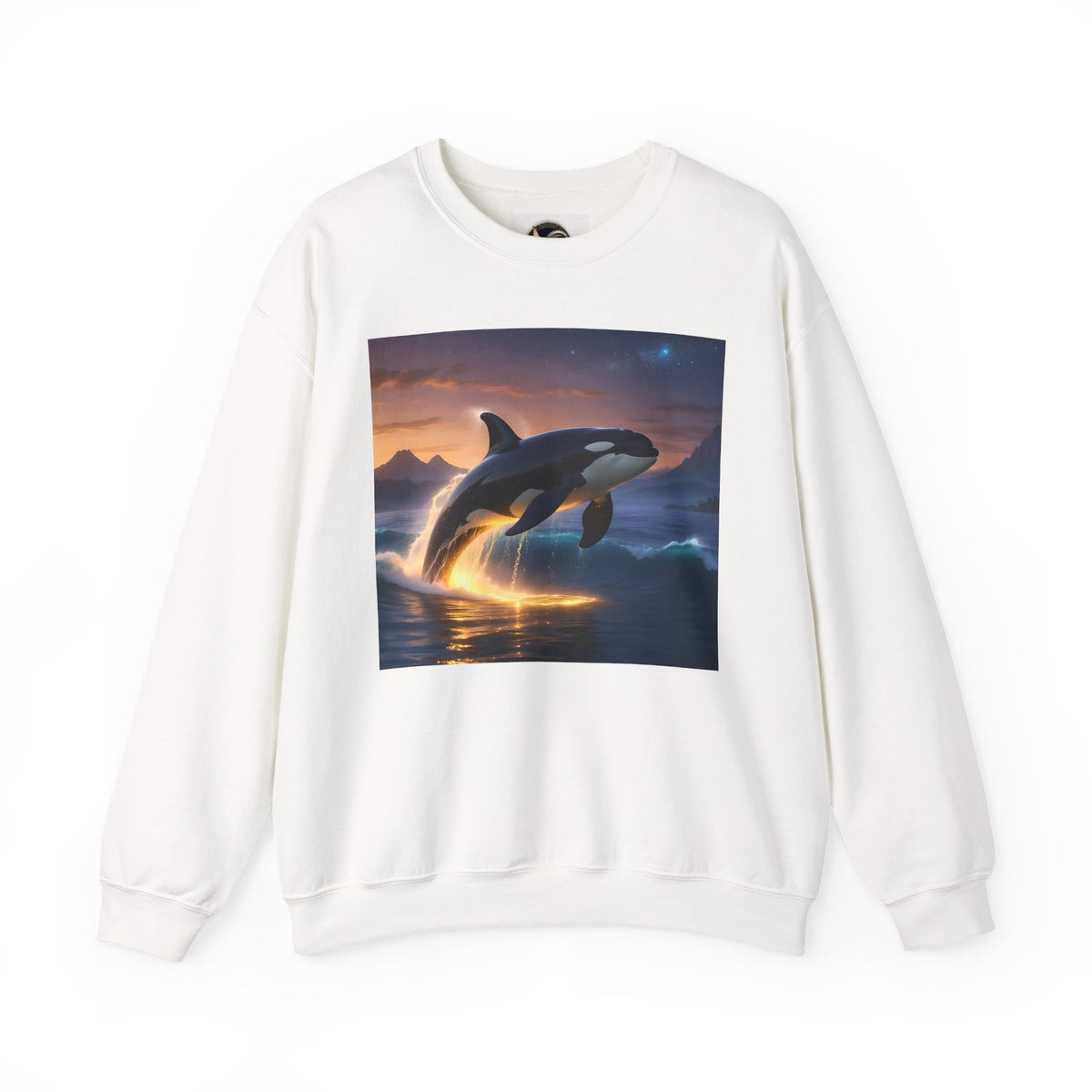 Orca Sunset Crewneck Sweatshirt — Majestic Killer Whale Graphic