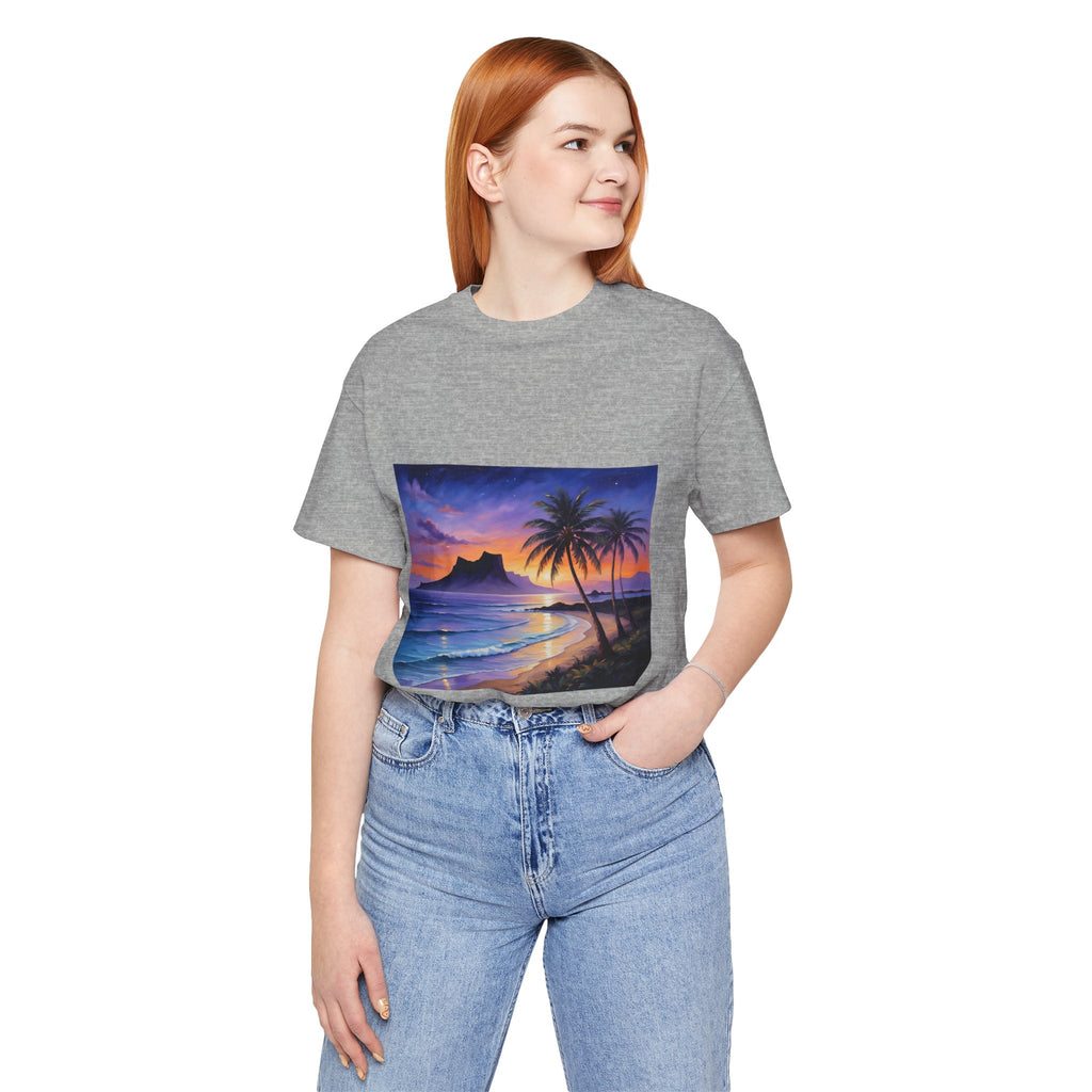 T-Shirt — Tropical Sunset Beach Print