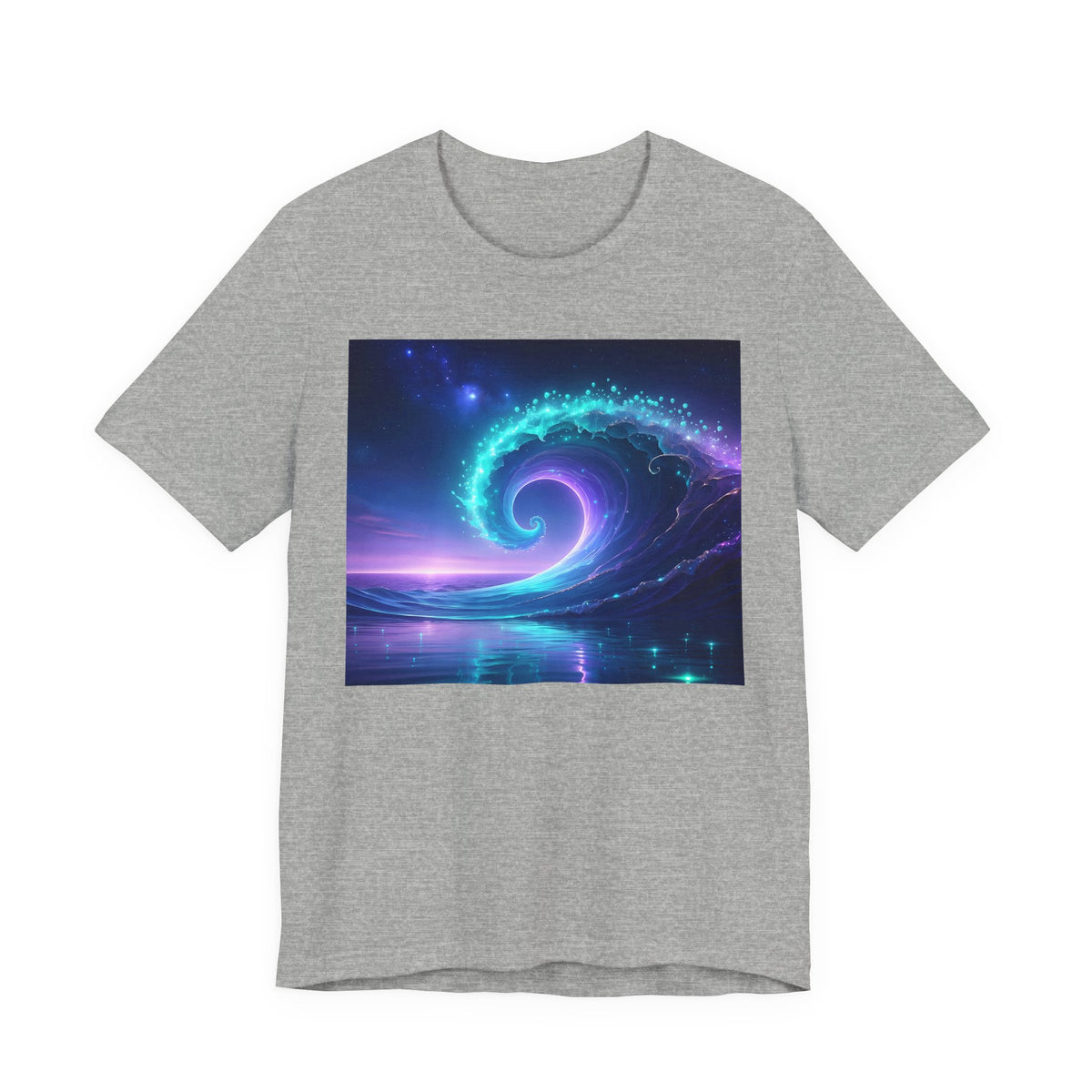 Cosmic Wave Graphic Tee — Neon Surf Ocean T-Shirt