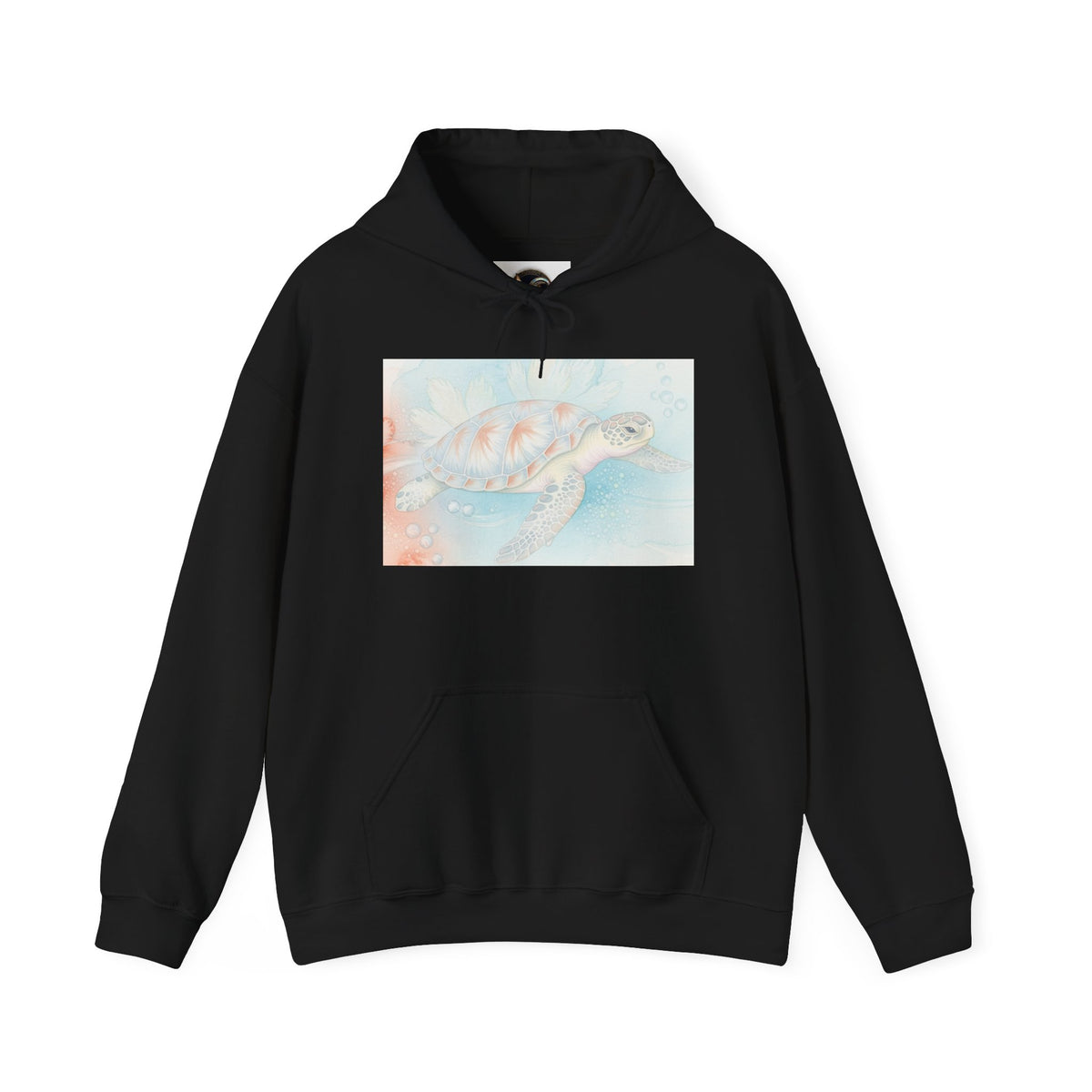 Sea Turtle Watercolor Hoodie — Pastel Ocean Turtle Pullover