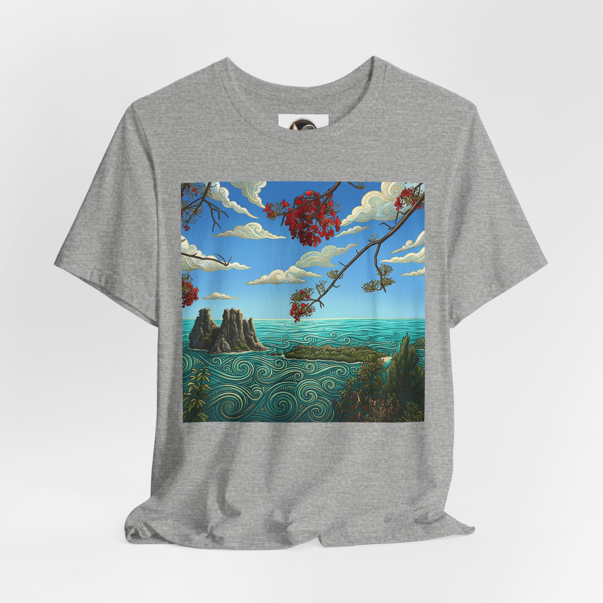 Surreal Beachscape Tee — Dreamy Sunset Ocean Art T-Shirt