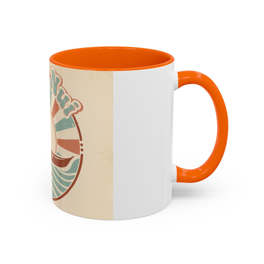 Aloha Nui Coffee Mug — Retro Hawaiian Canoe Sunset Accent Mug (11/15oz)