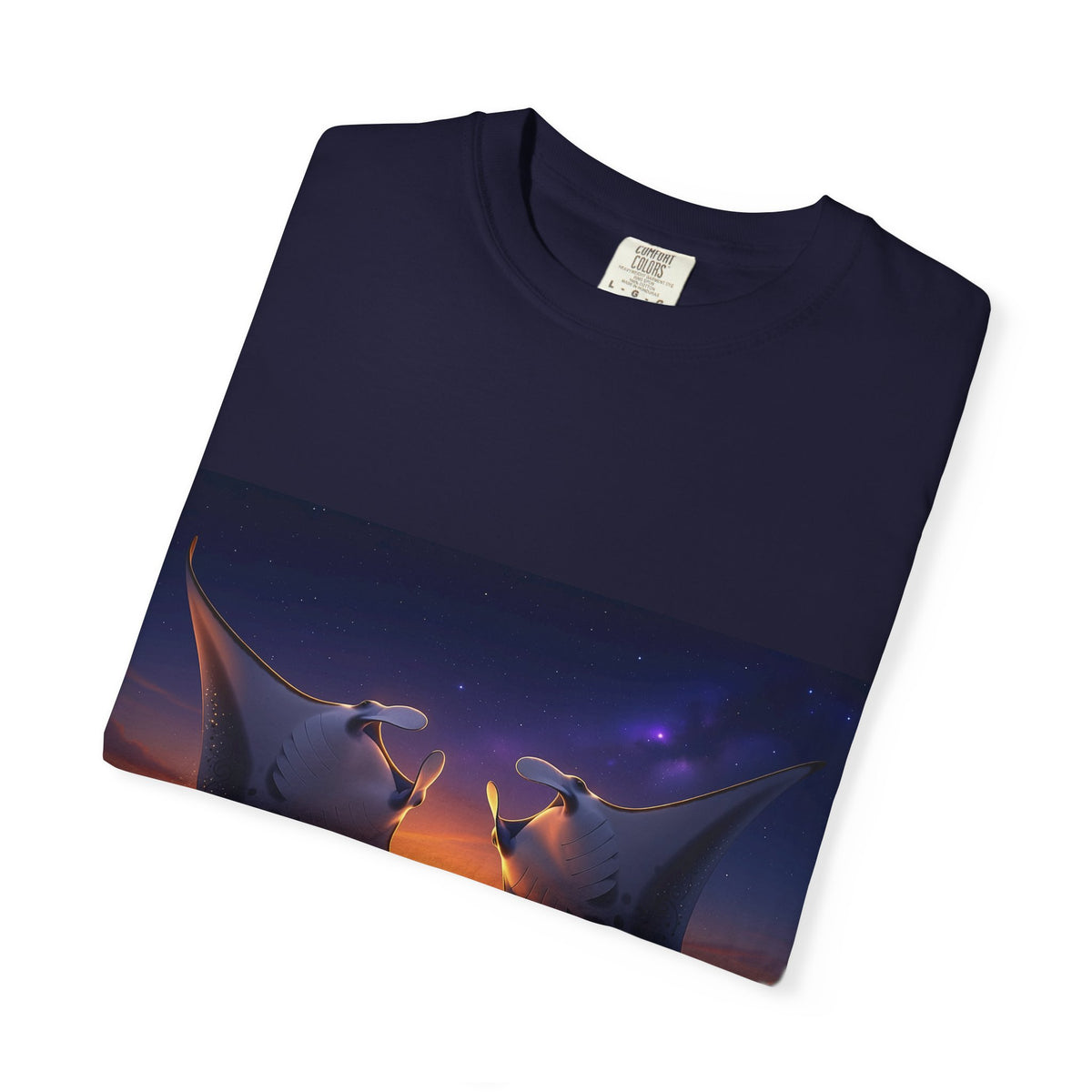 Manta Rays Sunset Ocean T-Shirt — Dancing Mantas Beachwear