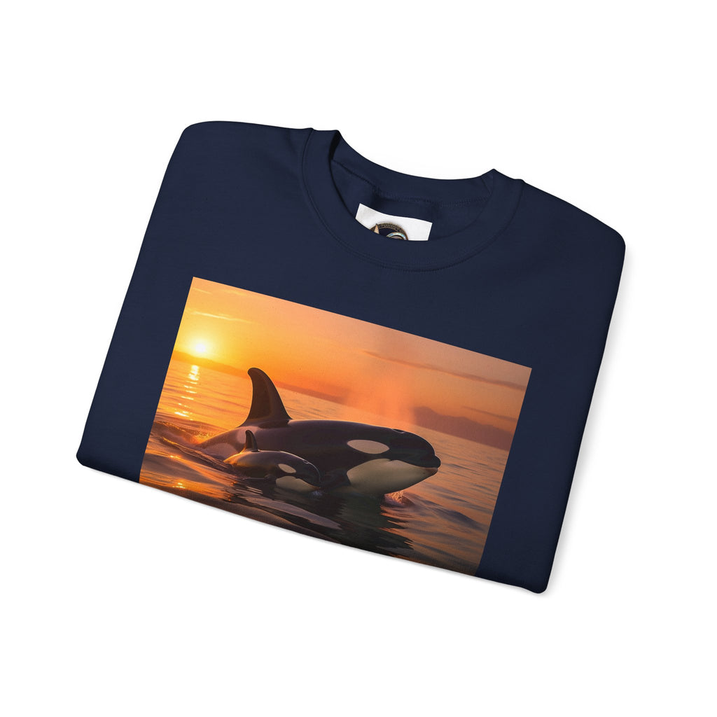 Orca Sunset Crewneck Sweatshirt — Killer Whale Photo Sweatshirt