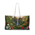 Tropical Waterfall Weekender Bag — Floral Landscape Travel Tote