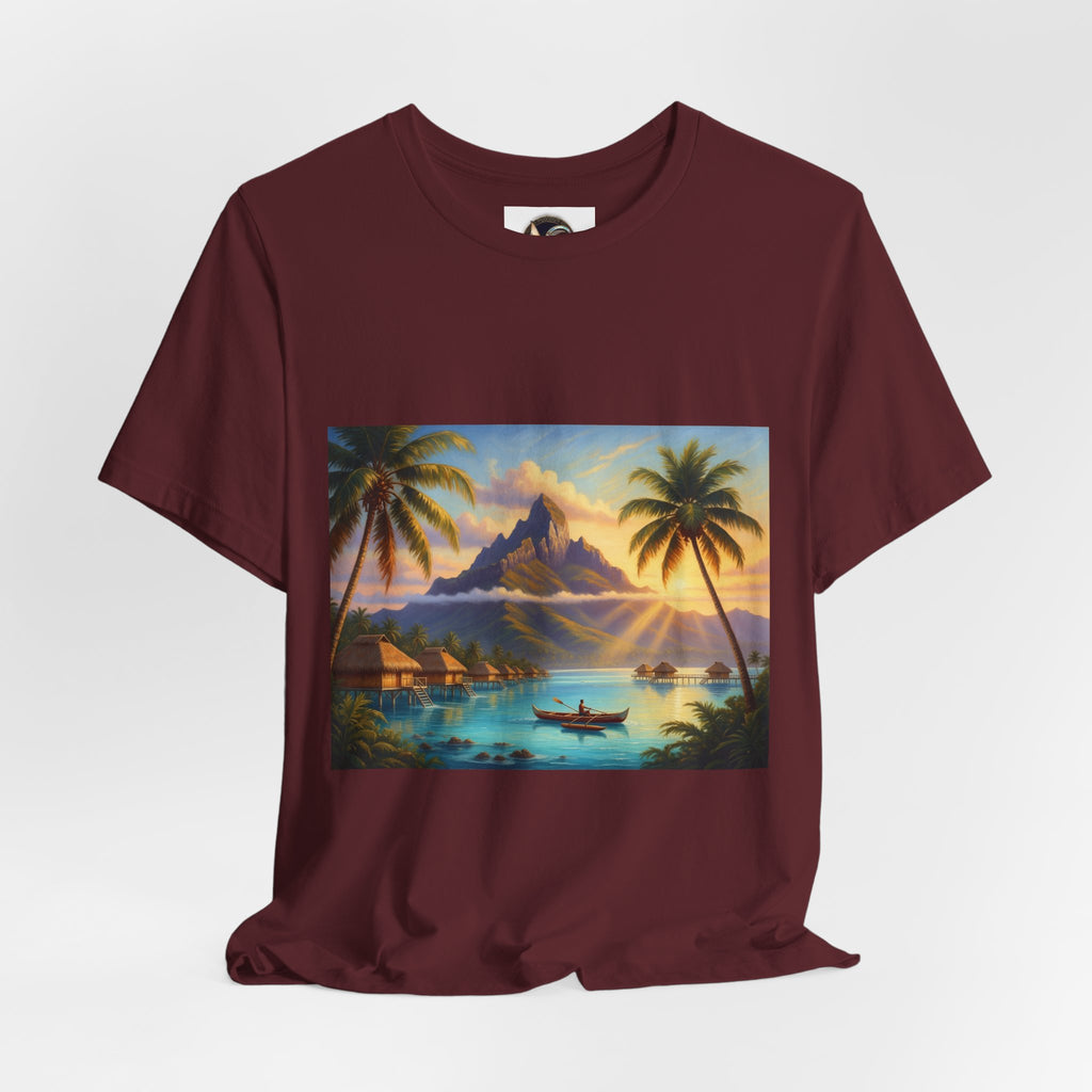 Tropical Sunset T-Shirt — Island Lagoon Scenic Tee