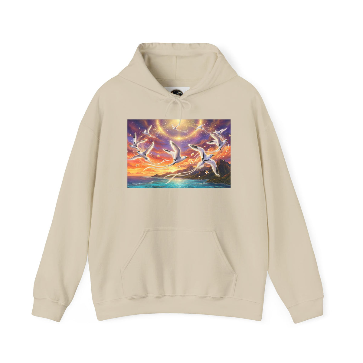 Sunset Pailles en queue Hoodie — Coastal Sunset Ocean Birds Graphic Sweatshirt