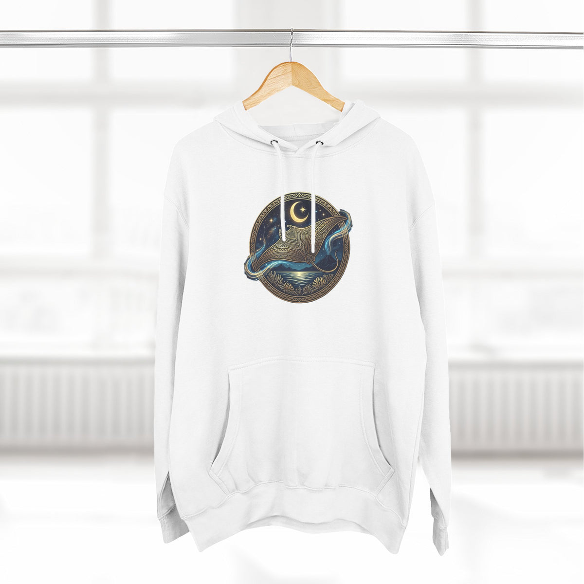 Stellar Manta Hoodie — Celestial Night Sea Graphic Fleece