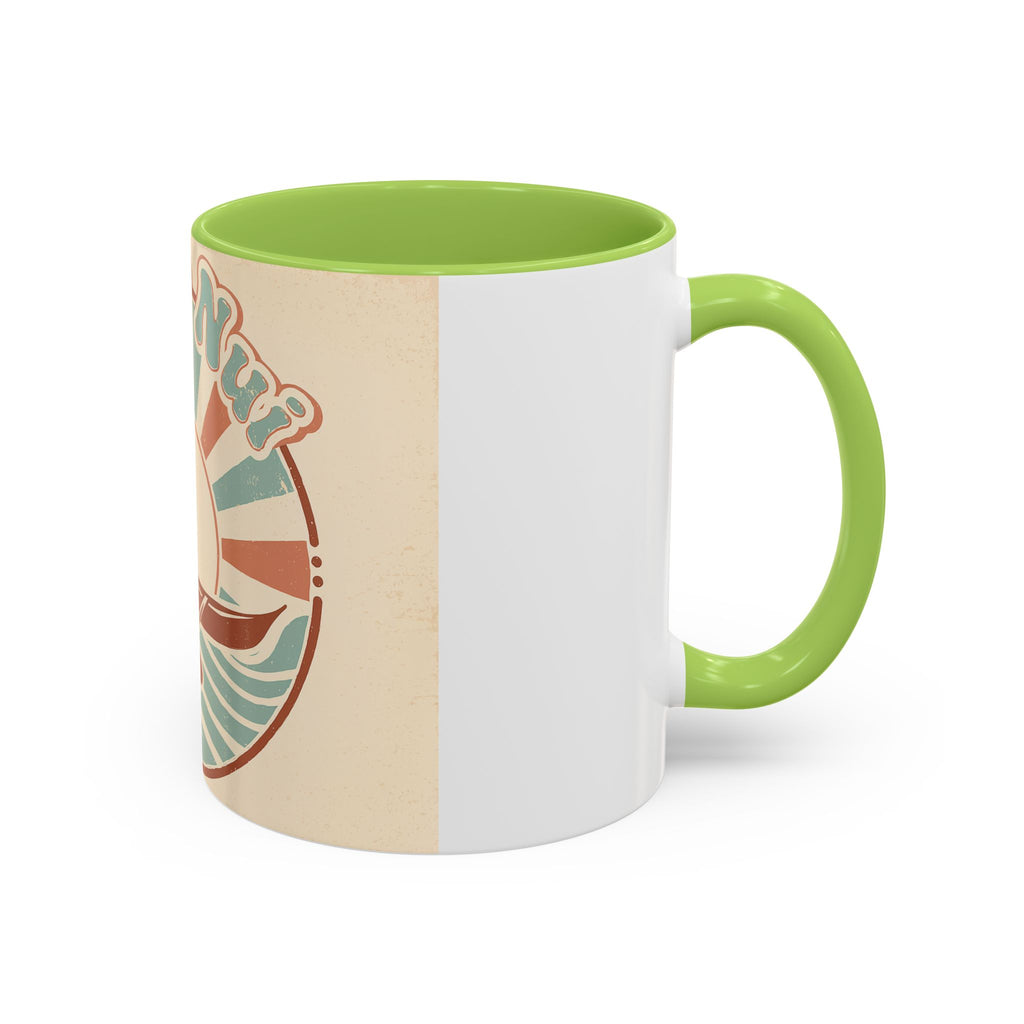 Aloha Nui Coffee Mug — Retro Hawaiian Canoe Sunset Accent Mug (11/15oz)