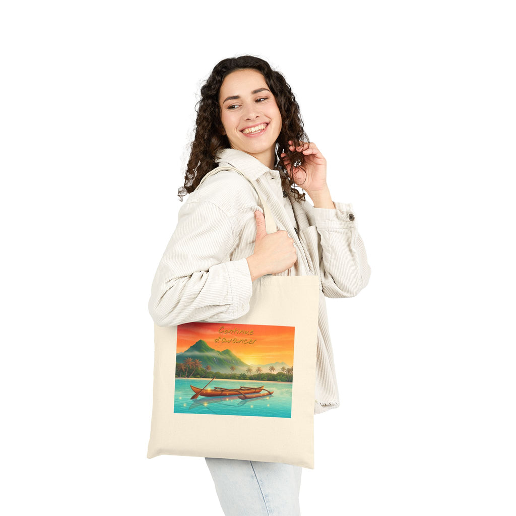 Tote Bag — Tropical Sunset Boat Canvas Tote