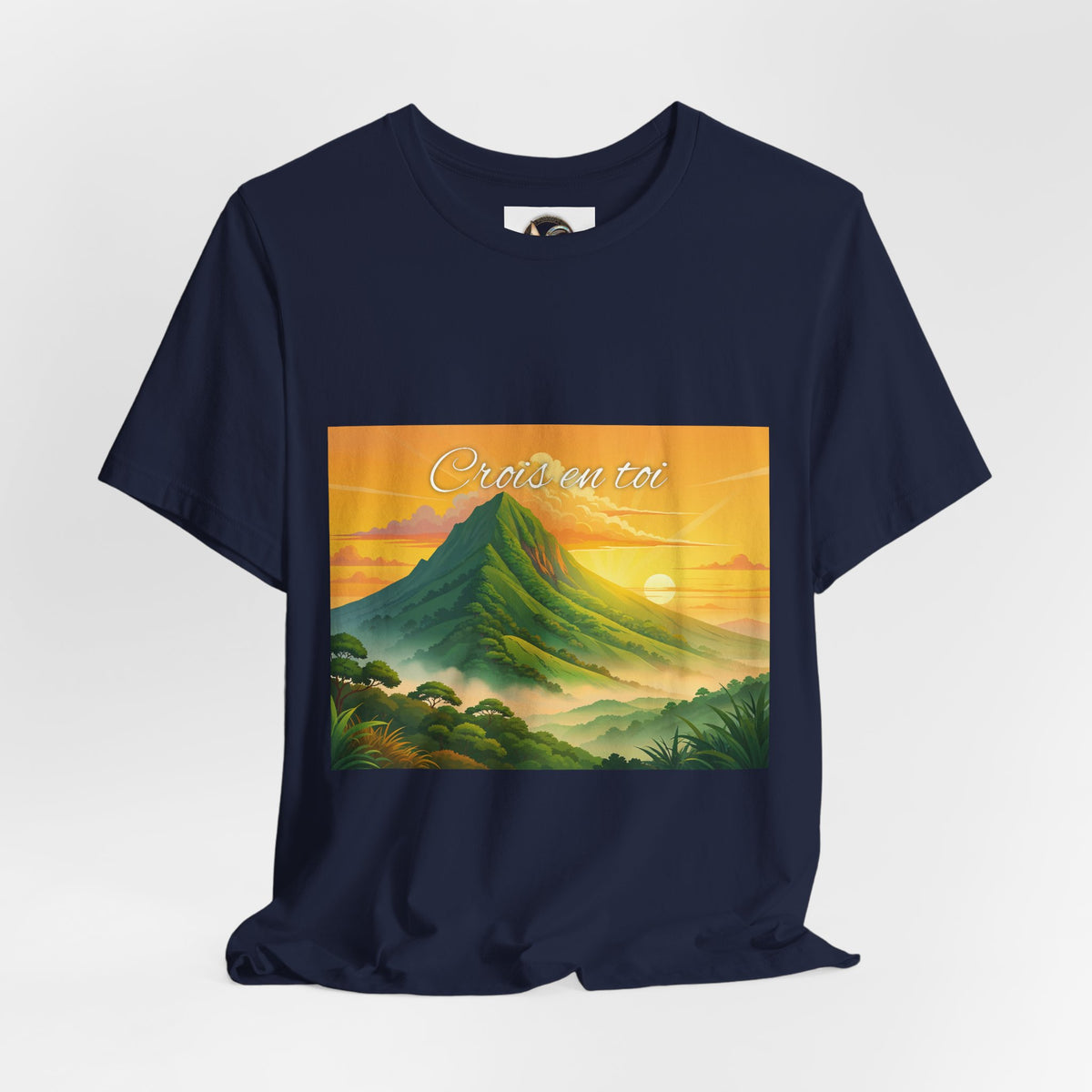 T-Shirt — Sunrise Mountain Landscape Tee with 'Oahu' Script