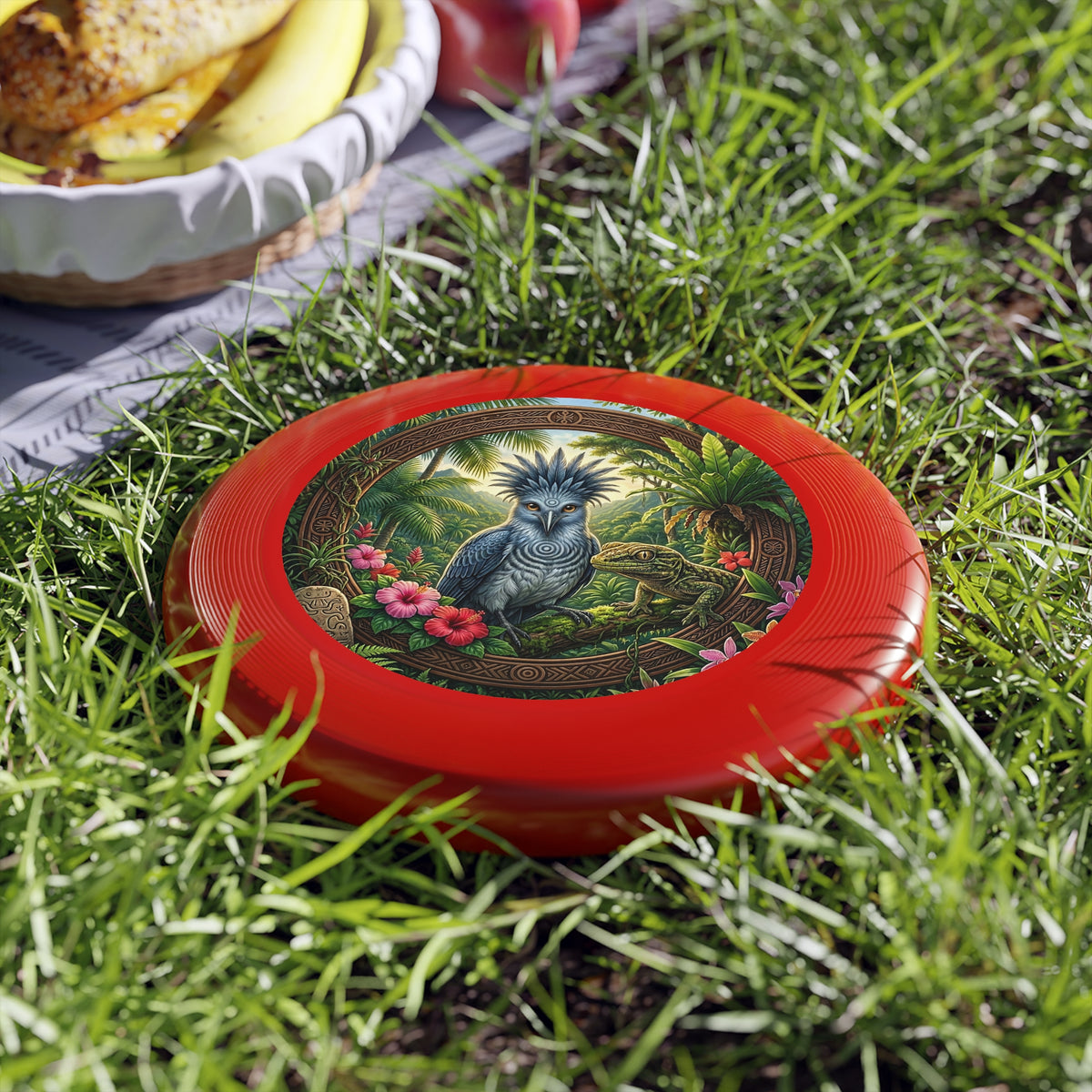 Tropical Bird Wham‑O Frisbee — Jungle Parrot & Lizard Outdoor Flying Disc